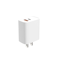 Adaptor pengisi daya Cepat PD 20W Qc3.0, pengisi daya Cepat Tipe C dan USB a untuk ponsel