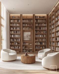 Soporte de TV <span class=keywords><strong>Flotante</strong></span> Moderno de Madera Dorada con Estantería, Soporte de TV Eléctrico de 85 Pulgadas para Sala de Estar, Bibliotecas Escolares - Product Image 5