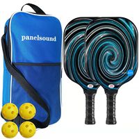 Raquette de pickleball en fibre de verre givrée de haute qualité avec noyau en nid d'abeille PP, prix d'usine, vente chaude USAPA, ensemble de raquettes de pickleball avec 4 balles