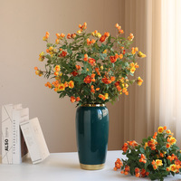 Vente en gros d'usine, vente chaude, spray de roses, mini-roses artificielles en soie pour la décoration de la maison, mariage, fête d'anniversaire, fleurs