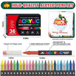 NOVISON - Marcadores Acrílicos de Punta de Pincel de 36 Colores, de Plástico, para Manualidades, Arte y Regalos de Navidad - Product Image 5