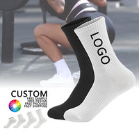 Chaussettes de sport personnalisées unisexes en coton brodé avec logo athlétique de tennis, chaussettes de compression pour la course à pied, chaussettes de sport pour femmes, design OEM