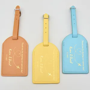 Hot Sale Bulk Customized Blank Luggage Tag Pu Sublimationleather Passport Cover And Luggage Tag