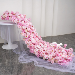 2 mètres violet fleur artificielle rangée mariage décoration <span class=keywords><strong>table</strong></span> fleur <span class=keywords><strong>chemin</strong></span> - Product Image 4