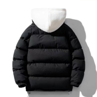 Nouveau style d'hiver pour hommes faux 2 pièces deux manteaux rembourrés épais chaud grande taille lâche sport décontracté à capuche rembourré manteau pour hommes
