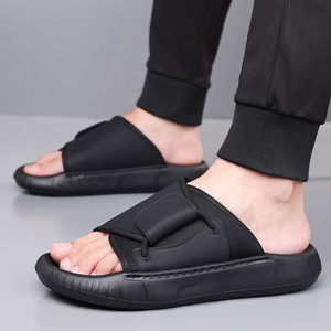 Sandalias de Verano para Hombre, Suela Gruesa, Base Suave Antideslizante, Punta Abierta, Suela de Goma, Entresuela de EVA, Forro de Poliéster, Color Sólido - Product Image 4