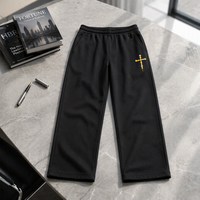 Pantalon de survêtement droit pour homme, taille à cordon, décontracté, streetwear d'hiver, en molleton de coton, personnalisable avec logo, pour hommes et femmes