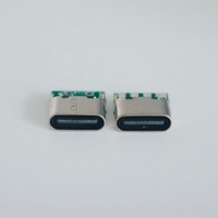 유형 C 16 핀 암 커넥터 PCB 보드 솔더 터미널 장착 이중 5.1K 저항 10mm 길이 USB 커넥터