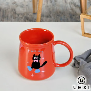 Taza de <span class=keywords><strong>Café</strong></span> de Cerámica Roja con Soporte de Madera para Hogar, Oficina, Cocina, Vajilla, Regalo, Venta al por Mayor - Product Image 1