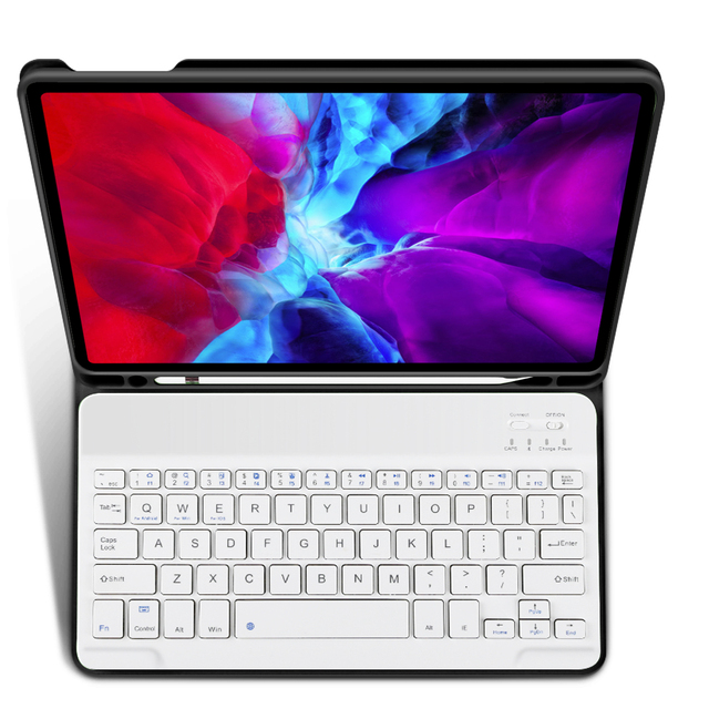 Detachable Folio Keyboard Cover with Pencil Holder for iPad 8th Gen/7th Gen/9th Generation Case with Keyboard 10.2 Inch