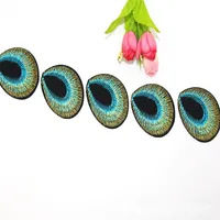 Patch brodé 3D écologique en tissu floral et plumes, découpe informatisée, pour accessoires de couture et loisirs créatifs DIY