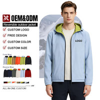 Veste de randonnée imperméable de haute qualité, logo personnalisé, softshell unisexe, veste réversible, coupe-vent d'hiver, veste d'extérieur pour homme