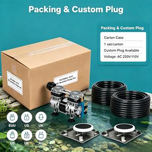 HC280 AC Tragbare Teichbelüftungspumpe mit Motor, 2 Schwarzen Schläuchen & 2 Diffusoren für Fischteichbelüftung - Product Image 6