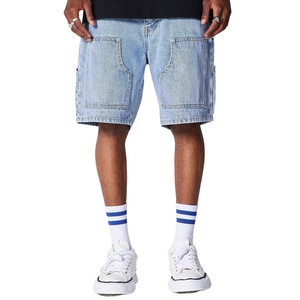 بخاخ قوس قزح مخصص شورتات رجالية من الشركة المصنعة ، نجار مستقيم الساق ، دينم قصير بشعار ، شورت دينم كبير الحجم للرجال - Product Image 1