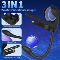Jouet sexuel anal, stimulateur de testicules, anneau vibrant réglable pour le pénis, télécommande, plug anal, masseur de prostate