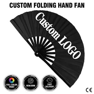 Custom Bamboo Folding Hand Fan Wavy Glitter Bamboo Hot Selling New Design Fashion Promotion Hand Fan for Cosplay - Product Image 2