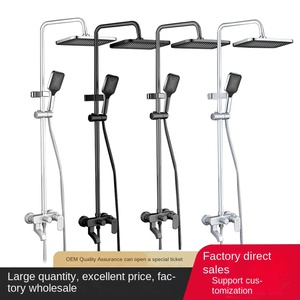 Moderno Set doccia quadrata con Spray morbido montaggio a parete rubinetto termostatico finitura lucidata bagno & Hotel - Product Image 2