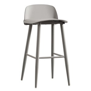 Tabouret de bar créatif nordique 60 cm, chaise haute en plastique, design moderne minimaliste, structure métallique, tabouret de comptoir à usage commercial - Product Image 5