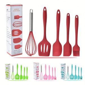 Juego de utensilios para hornear de silicona antiadherente, 5 uds., espátula de silicona resistente al calor, utensilio para cocinar, juego de herramientas para hornear - Product Image 3