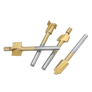 10 pz 1/8 "HSS legno Router bit file rivestito in titanio Mini 3mm fresa legno si adatta Set rotativo strumento carpentiere