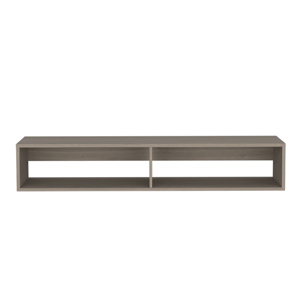 Warrior 59 Inch Floating <b>Tv</b> Stand With Two Open <b>Shelves</b> Media Compartments Light Gray - Product Image 5