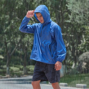 Packable Lightweight <b>Waterproof</b> Running Rain <b>Jackets</b> Breathable Custom Print Logo Outdoor Hiking Clothing Stand Zipper - Product Image 1