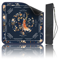 Tapis de table Mahjong style chinois Paon, antidérapant, silencieux, avec bord en caoutchouc, lavable, imprimé, pour jeu de société multijoueur