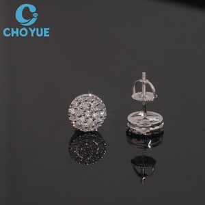 Hot Sale HPHT Lab Diamonds Stud <b>Earrings</b> Real 925 Silver Gold Plated Claw Setting Luxury Screw <b>Back</b> Stud <b>Earring</b> Jewelry - Product Image 4