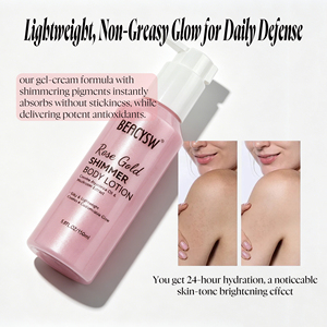 <span class=keywords><strong>Lotion</strong></span> corporelle scintillante or rose avec niacinamide et beurre de karité - Hydratante, raffermissante, antioxydante, réparatrice de barrière pour une peau éclatante - Product Image 3