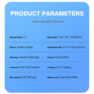Pieza de mano <span class=keywords><strong>dental</strong></span> que aumenta la velocidad 1:5 con instrumentos dentales eléctricos de acero y metal de alta potencia - Product Image 6