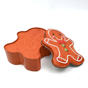 Factory Custom Gingerbread Man Shaped <b>Metal</b> Tin <b>Box</b> for Biscuit Candy Gift and Christmas Party Favor - Product Image 3