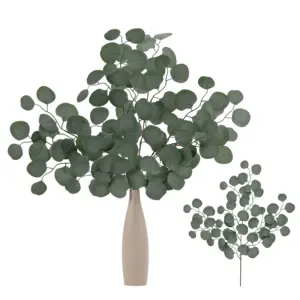 Plantes en soie verte 40-65cm/pièces, fausses feuilles d'eucalyptus artificielles DIY, fournitures de décoration pour la maison, décoration de mariage