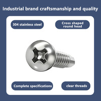 304 Stainless Steel Metric Phillips Round Head Self-Tapping Screw Cross Drilling Fastener
