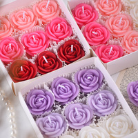 Valentinstag Handgemachte Luxus-Rosen-Aromatherapie-Kerzen Geschenkbox 9 Stück Romantische Blumenförmige Sojawachs-Dekorationskerzen
