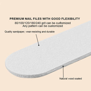 Logo personnalisé imprimé lavable lime à ongles manucure outil de salon d'art planche de bois jetable double face en bois lime à ongles - Product Image 2
