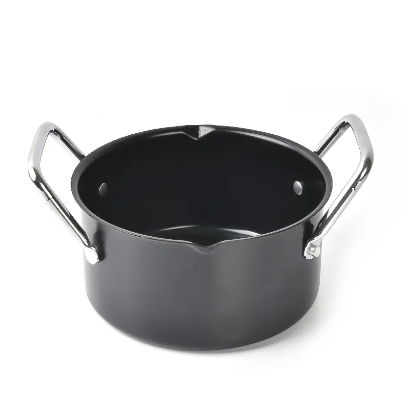 Black non stick kitchen cook soup & stock pots camping cookware cooking pot set for cooking