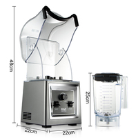 RAF R.2884 Elektrische Blender 1800W 2.0L Roestvrijstalen mes Snelle start Sterke kracht Gemakkelijk schoon te maken Pulse functie Keukenblender