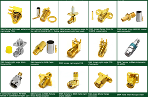 Nhà sản xuất RoHS SMA-KE kết nối SMA nữ Jack vách ngăn không thấm nước hàn/Hàn cạnh PCB thẳng bảng điều chỉnh gắn cắm ổ cắm - Product Image 6