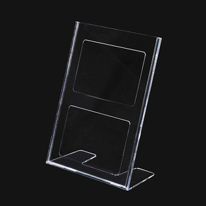 Supporto per cartello da tavolo in cristallo di Design creativo supporto per Poster in carta A5 personalizzato supporto per carte a forma di L per uso in negozio - Product Image 2