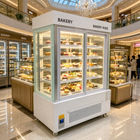 Réfrigérateur vertical commercial de 1,5 mètre à refroidissement par ventilateur, sans givre, pour boulangerie et pâtisserie, avec éclairage LED