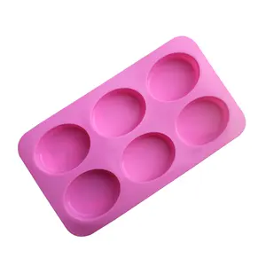 Personalizado 6 cavidade 3d Bebê retangular Oval 100% molde sabão silicone diy Feito À Mão para fazer sabão