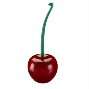 Cherry Toilet <b>Brush</b> Set <b>Round</b> Plastic Freestanding Long Handle For Home Use - Product Image 5