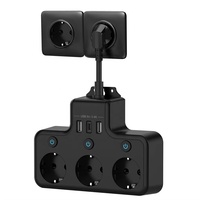 Multiprise 3 prises avec protection contre les surtensions, idéale pour le voyage, puissance maximale 4000W, prise murale multi-prises pour le bureau et la maison