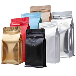 Sacs à café personnalisés imprimés avec soufflet latéral et fond plat, emballage plastique refermable pour café - Product Image 2