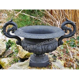 Pots de fleurs avec oreilles en <span class=keywords><strong>fonte</strong></span> décorative, Pots de fleurs en métal classique, décoration de maison/<span class=keywords><strong>jardin</strong></span>, noir classique - Product Image 3