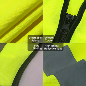 Chaleco de Seguridad Reflectante de Alta Visibilidad, Chaleco de Trabajo de Malla con Bolsillos en los Hombros y Cierre Frontal para Construcción y Trabajos en Carretera - Product Image 3