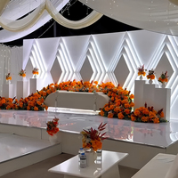NIKA Panneau de fond de scène personnalisé en PVC acrylique avec design rhombique 3D, grand format, pour événements de mariage et décoration de scène