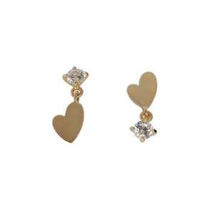 Mini boucles d'oreilles asymétriques en gros en or véritable 9 carats-Étudiant amical, Style élégant exclusif, Collection 2021, kj365-Étudiant - Product Image 6