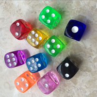 Dados Acrílicos Sueltos Translúcidos D6 al por Mayor, Dados de Seis Caras de 16 mm para Juegos de Mesa, Casino, Bunco, Yahtzee