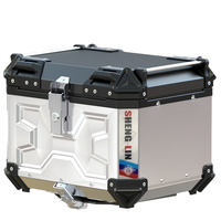Top Case Universel 45L en Alliage d'Aluminium pour Moto, Boîte de Rangement Arrière à Dégagement Rapide pour la Plupart des Motos